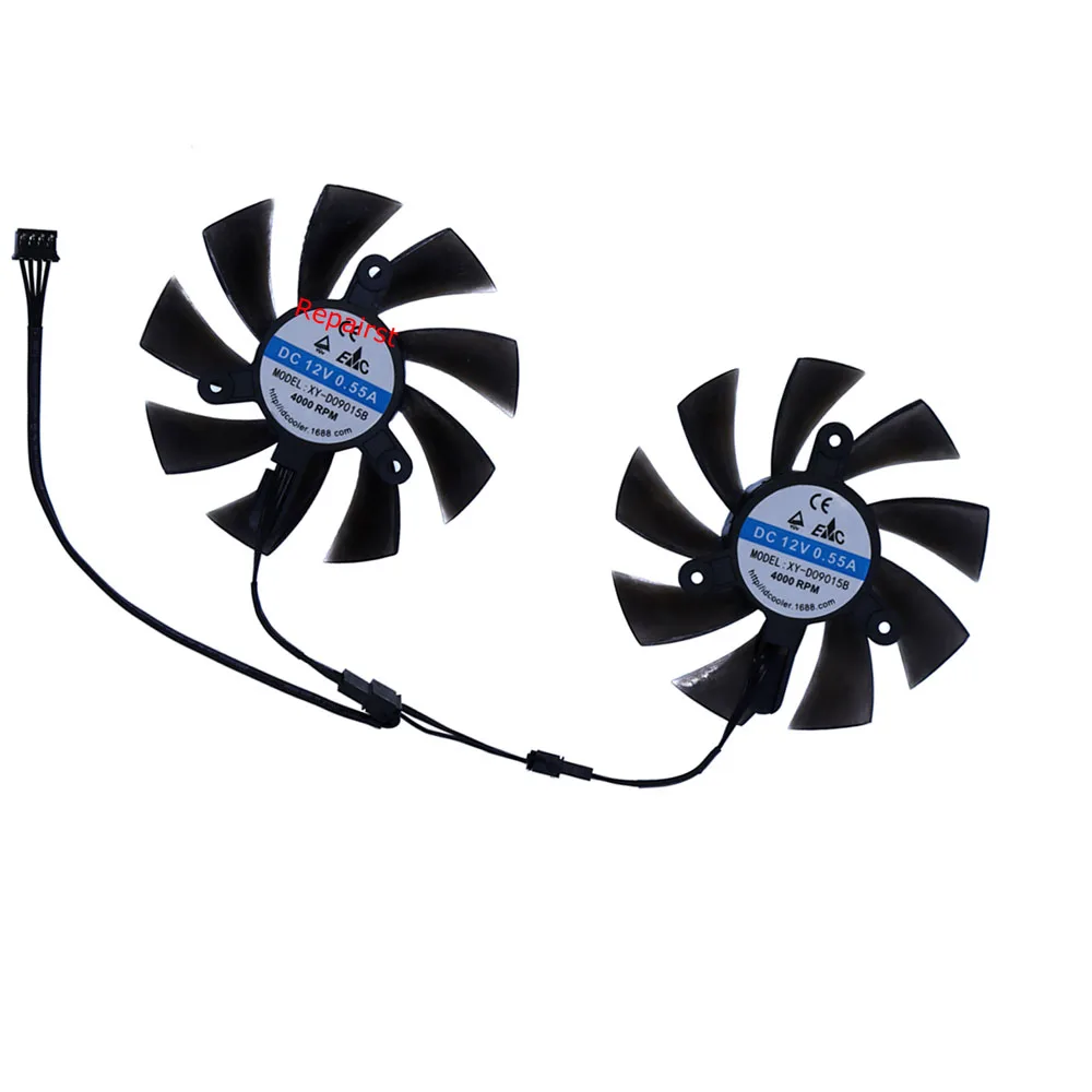 Rx 580 8Gb 2048Sp Gpu - 2 buah/set, kipas kartu grafis, pendingin