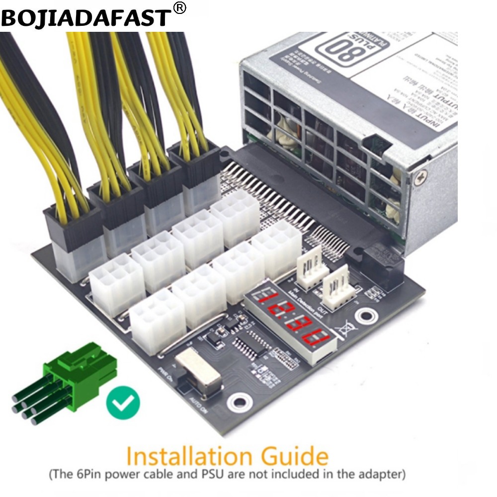 2400W Server Psu Breakout Board - 12 Port Konektor PCIE 6Pin, Papan