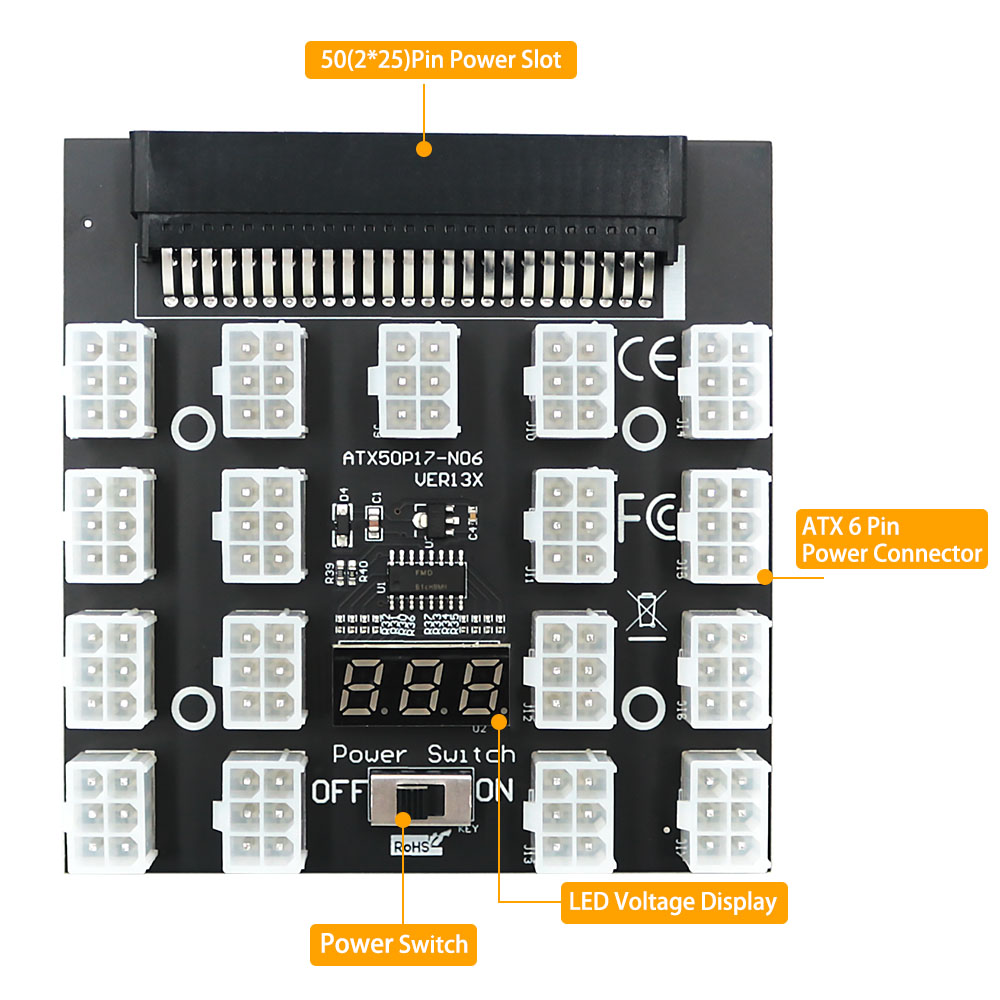 PCI-E 12V 50Pin untuk ATX 17 X - 2000W Atx Mining Power Supply ulasan dan harga