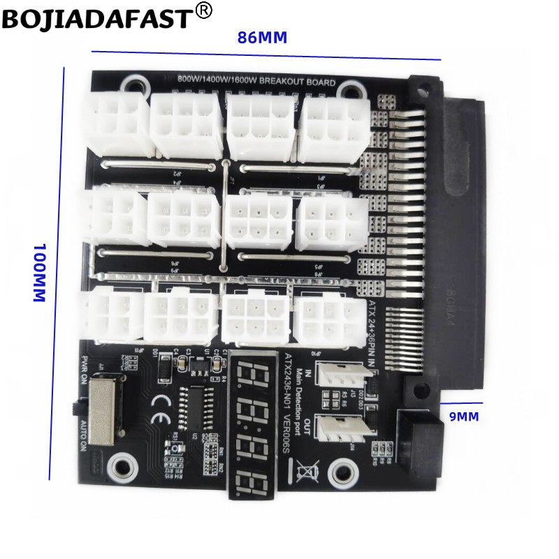 12 * Konektor PCI-E 6Pin Papan - 2400W Server Psu Breakout Board ulasan dan harga